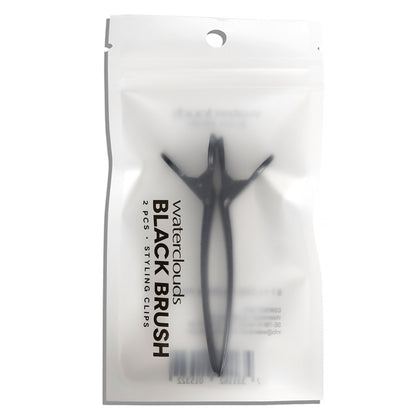 Waterclouds Black Brush Styling Clips 2-pack