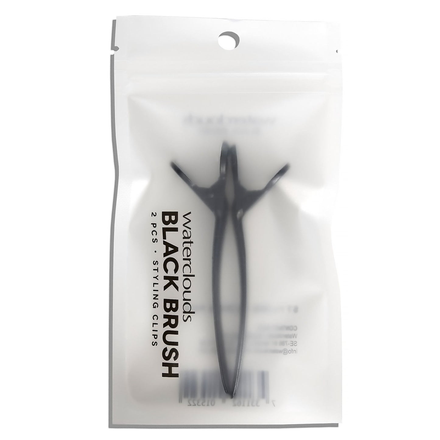 Waterclouds Black Brush Styling Clips 2-pack