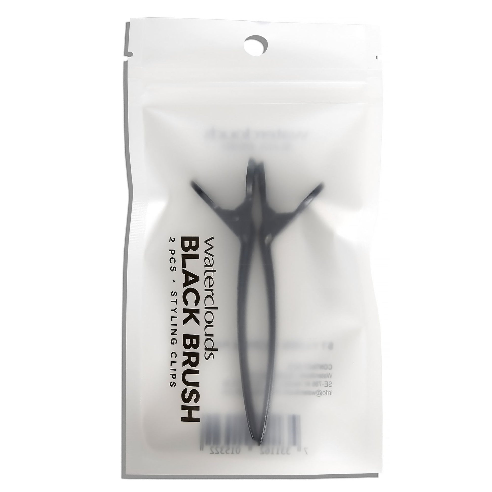 Waterclouds Black Brush Styling Clips 2-pack