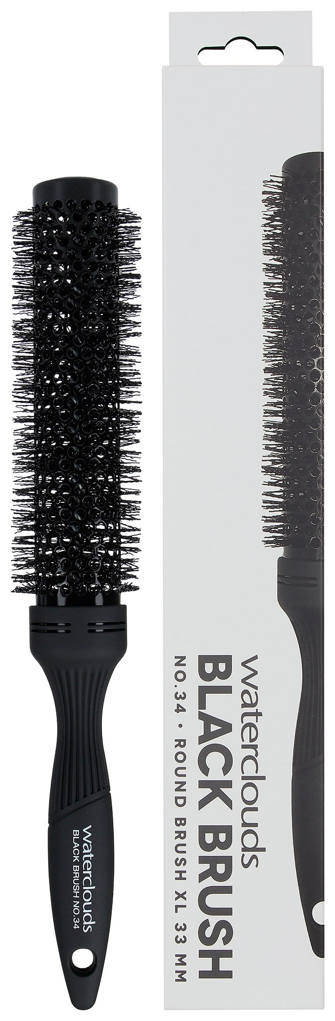 Waterclouds Black Brush No.34 Xtra Long Ceramic Hot Curling Brush 33Ø
